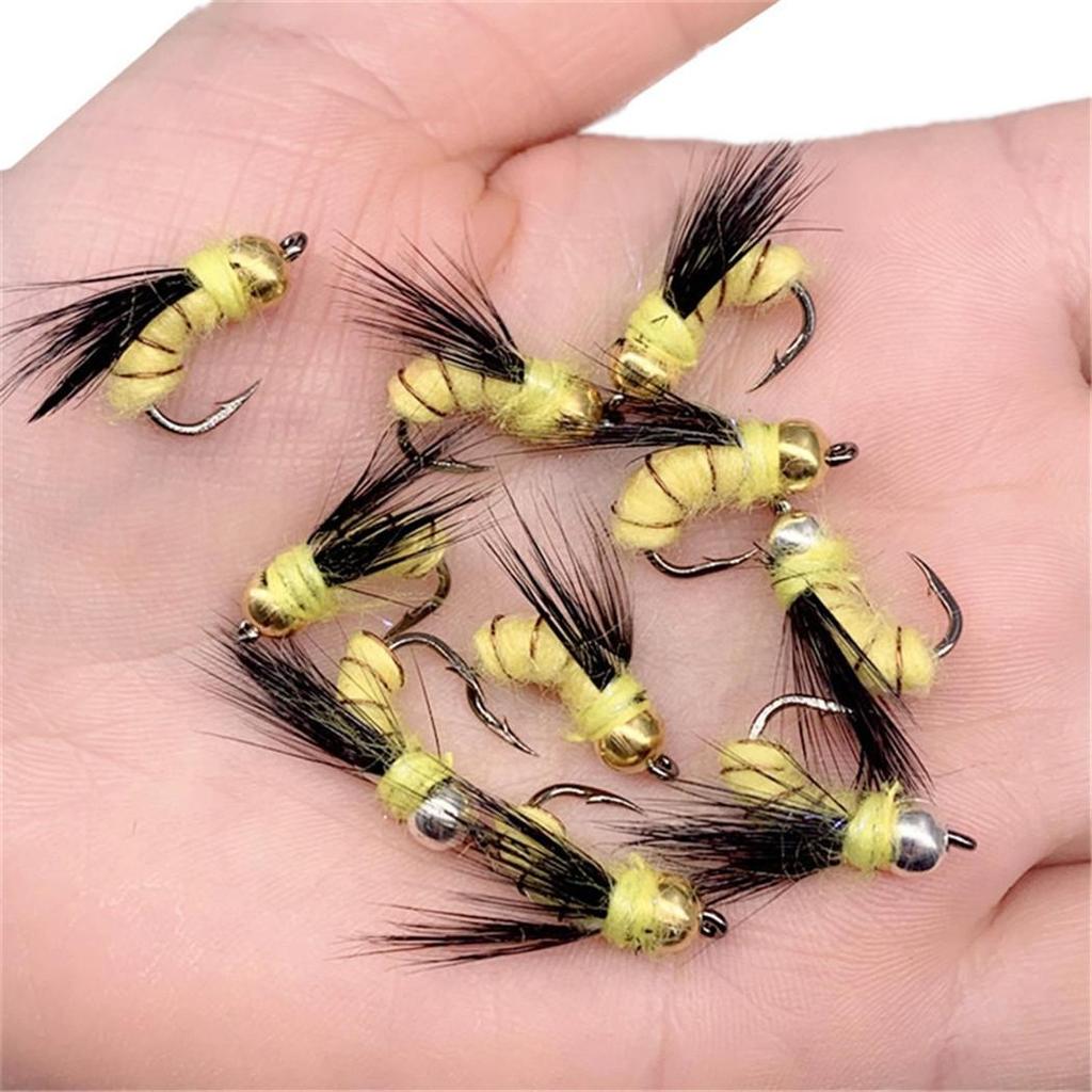 25Pcs/Box Brass Bead Head Fast Sinking Nymph Fly Copper John Mayfly Stonefly Attractor Trout Fishing Fly Lures