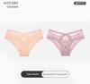 Victtoia Mrs Sexy Lace Panties for Women, Mesh Transparent Hollow-Out Semi-Coverage Seductive Briefs