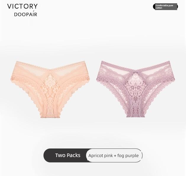 Victtoia Mrs Sexy Lace Panties for Women, Mesh Transparent Hollow-Out Semi-Coverage Seductive Briefs