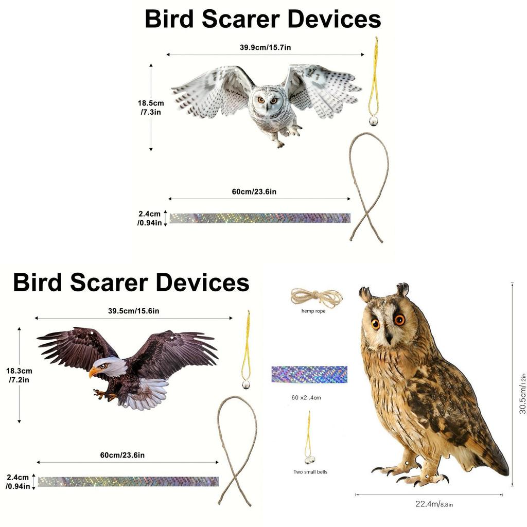 Garden Bird Deterrent Device With Acrylic Eagle Design For Yard Protection