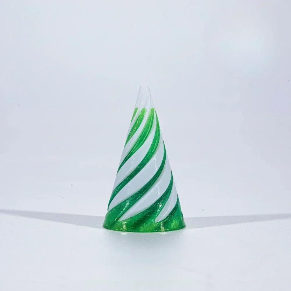 3DPrinted Spiral Cone Pyramid Passthrough Sculpture Vortex Illusion Cone Toy, Mini Spiral Ornament,Stress Relief Desk Decoration