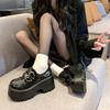 Fashion 8.5cm Women Loafers Shoes Flats Chunky Leather Shoes Woman Spring New 2025 Trend Fashion Casual Goth Cozy Zapatos De Mujer