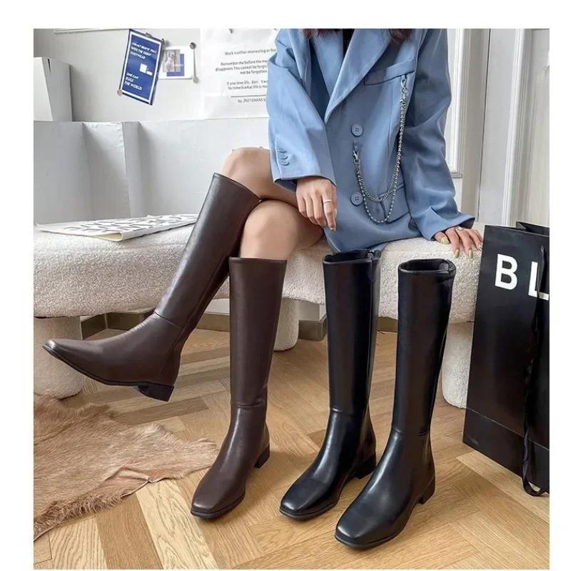 Fashion Hot Sales But Knee Boots for Women 2024 Fall New Patchwork Vintage Thigh-high Boots for Women Slim Tall Knight Boots