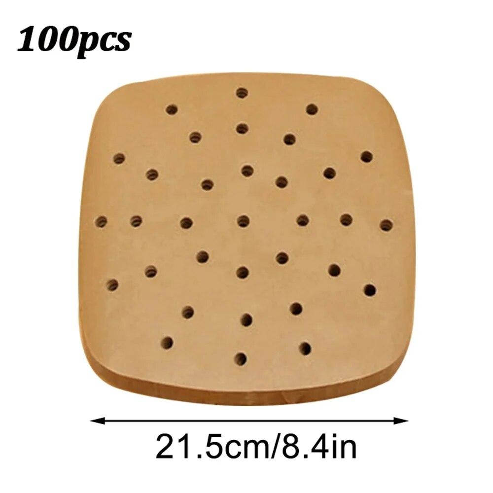 

100 шт. одноразовая бумага для фритюрницы, пароварка, бумага для выпечки, антипригарный коврик для готовки на пару, впитывающая масло бумага