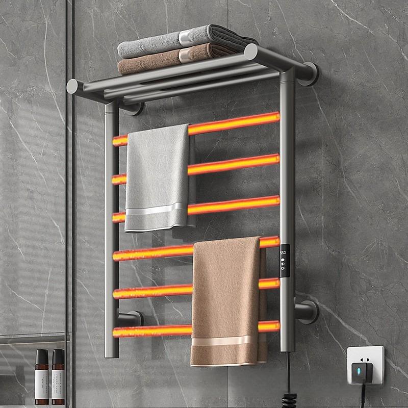 Electric Heated Towel Rail Smart Bathroom Towel Rack Stainless Steel Wall Thermal Towels Storage Racks Aesthetic Towels Heater