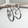 925 Sterling Silver Vintage Earrings For Women Trendy Simple Star Moon Earring Jewelry Prevent Allergy Party Accessories Gift