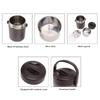 2L Dark Gray Insulated Food Container Multi Layer Stainless Steel Large Capacity Insulation Vacuum Food Jar