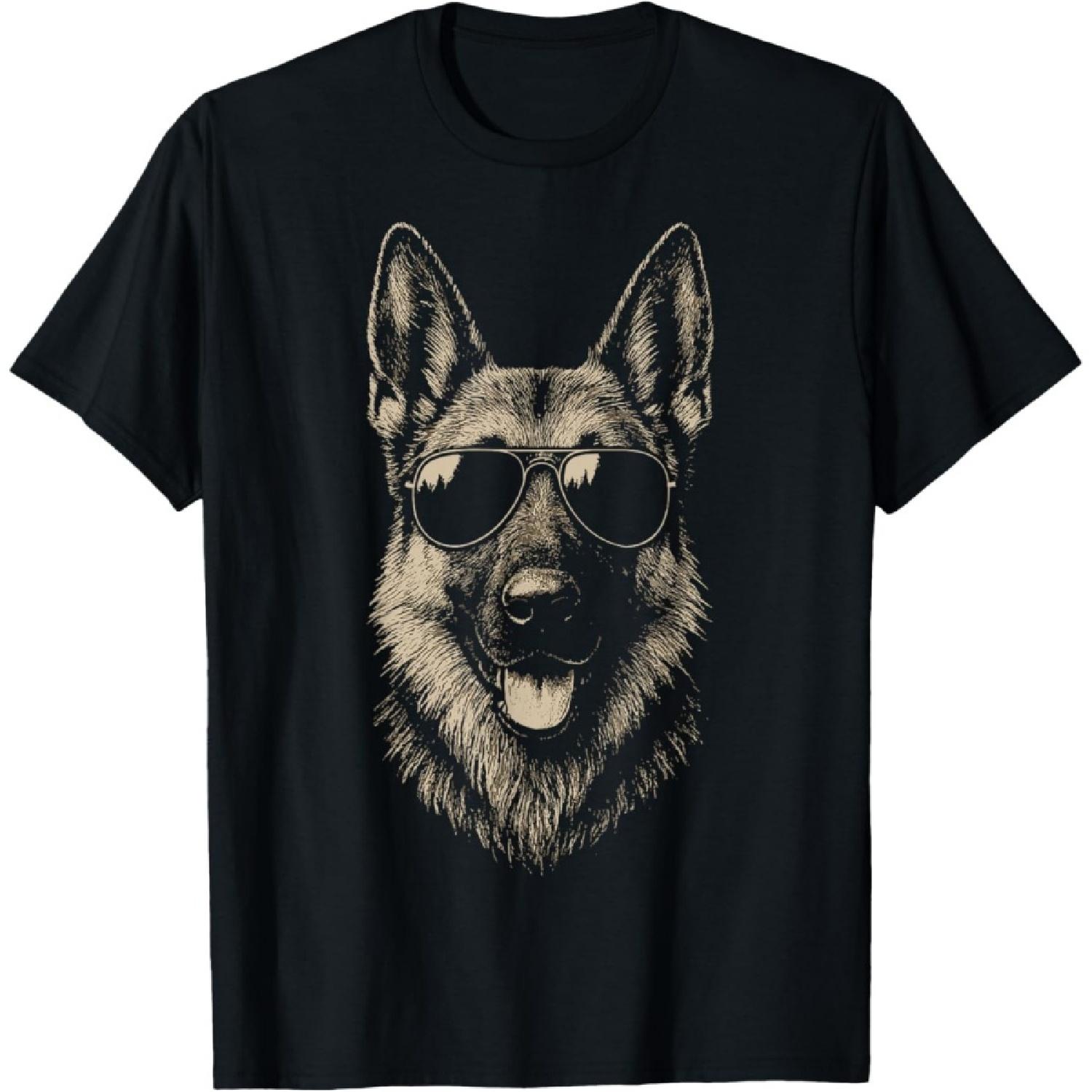 German Shepherd Sunglasses T-Shirt S
