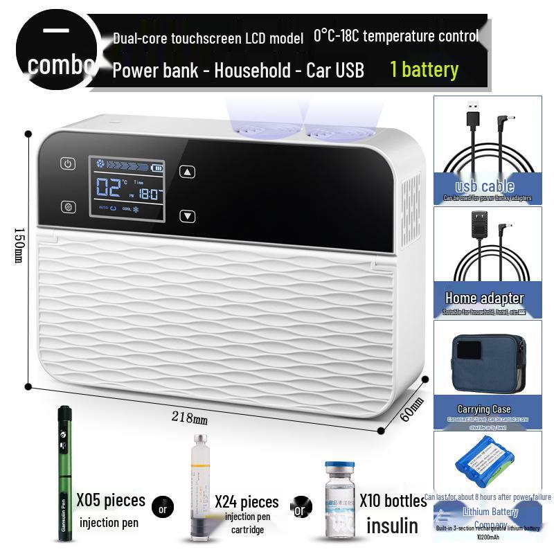 Portable Mini Insulin Refrigerator with Rechargeable Temperature Control