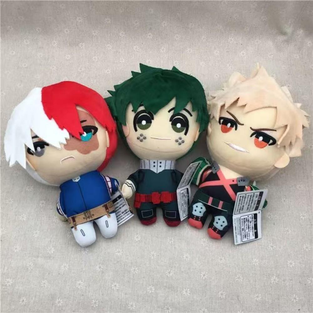 Peluche Caldi Anime My Hero Academia Giocattoli di Peluche Cartone Animato Izuku Midoriya Katsuki Bakugou Shouto Todoroki Bambole Ripiene Regali per Bambini Coccolosi Morbidi Abbracciabili Kawaii