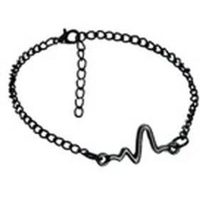 1 Pcs New Listing Fashion Personality Simple Design Heart Rate Electrocardiogram Chart Lightning Bracelet Couple Bracelet