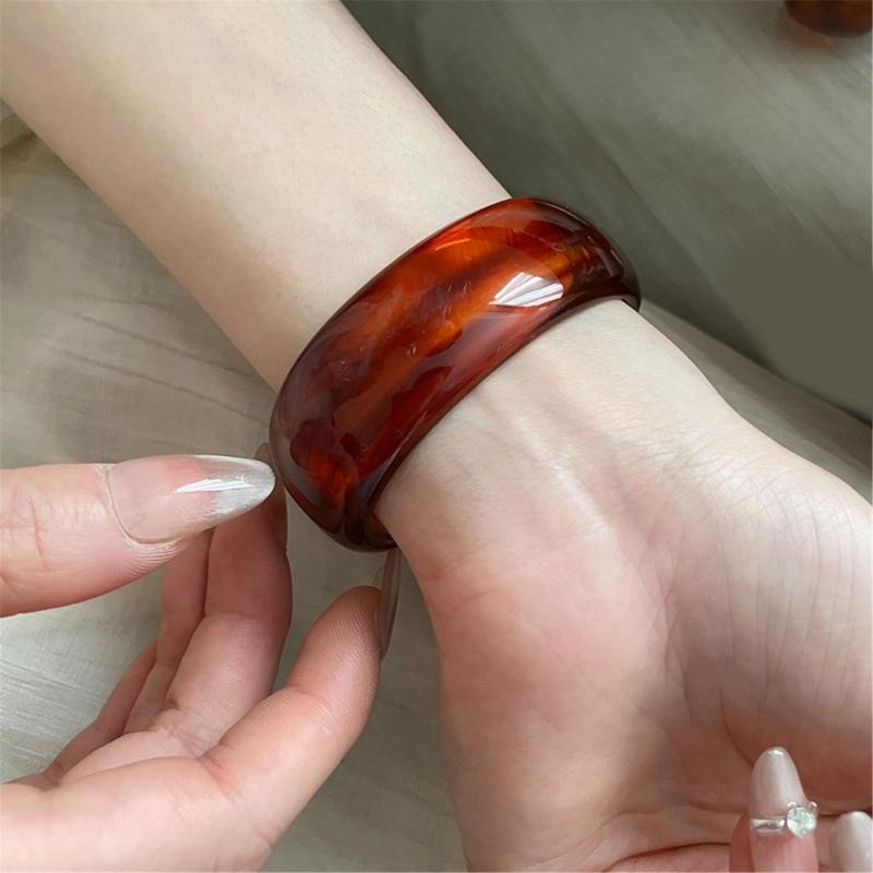 Bracciali Bangle in Acrilico Bangle Rotondo Largo Gioielli Eleganti Accessorio di Moda Artistico Adatto per Donne alla Moda Regalo