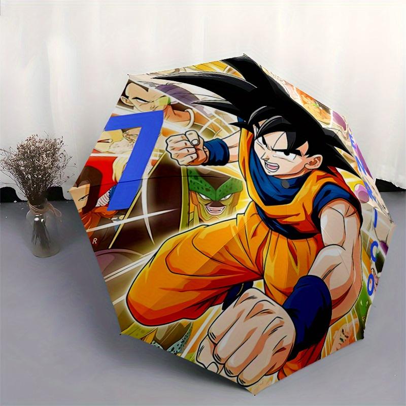 1pc Dragon Ball Z Goku Fully Automatic Folding Portable Umbrella, 8 Iron Frames, Three-Fold Design, Suitable for All Seasons, Suitable for O