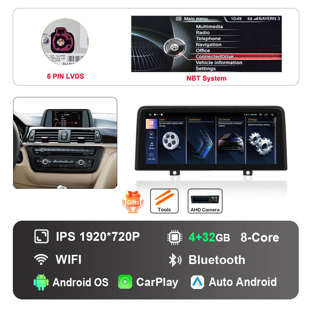 12.3 Inch 1920*720P for BMW 3 4 Series F30 F31 F32 F33 F34 F36 NBT EVO System Android Car Radio Multimedia Player DSP 4G WiFi