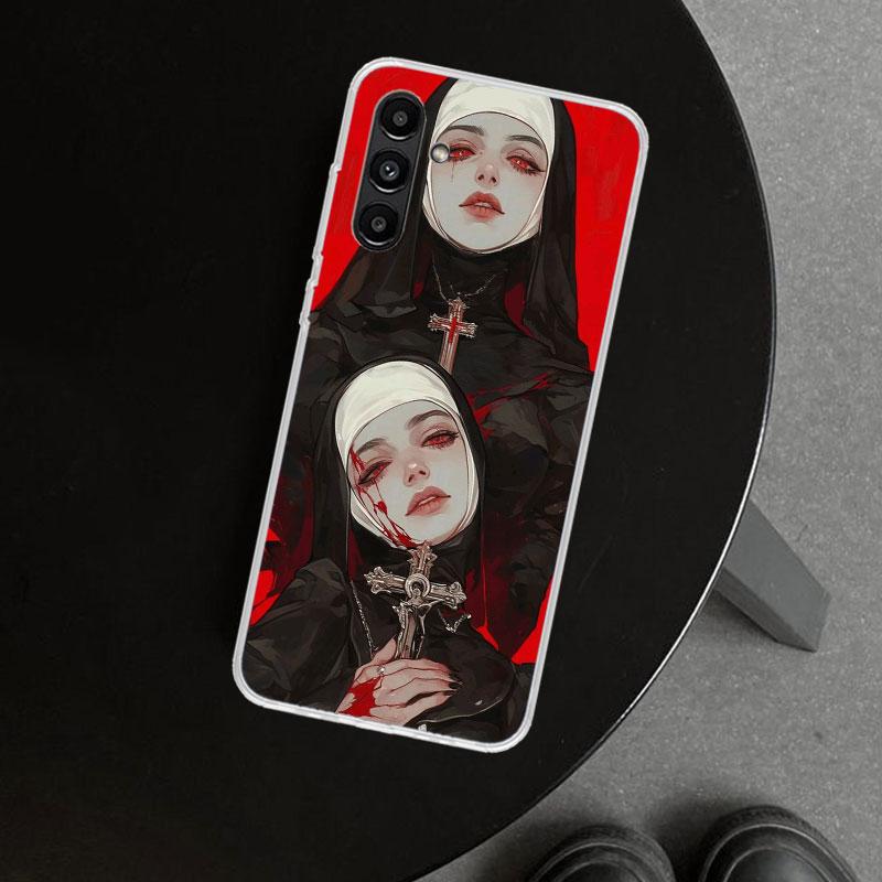 Dark Demon Nun Phone Case Cover for Samsung Galaxy A17 A16 A26 A36 A56 A57 A37 A15 A25 A35 A55 A14 A24 A34 A54 A13 A23 A33 A53 G
