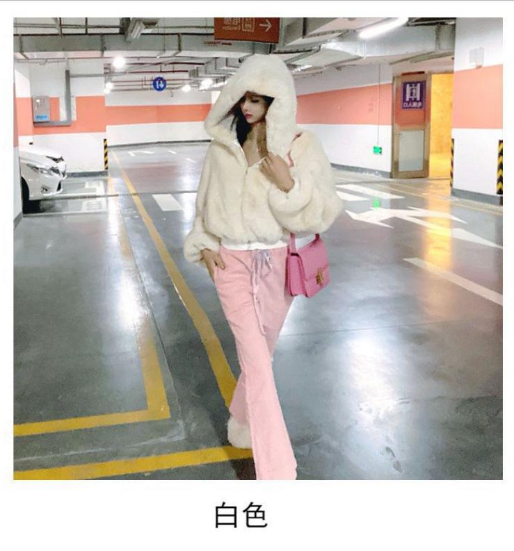 

2024 Весна Осень Короткая Куртка Из Искусственного Меха Женская Пушистая Куртка На Молнии С Капюшоном Женская Плюшевая Шуба Заводская Распродажа Уличная Одежда С Длинным Рукавом Модная Верхняя Одежда S белый