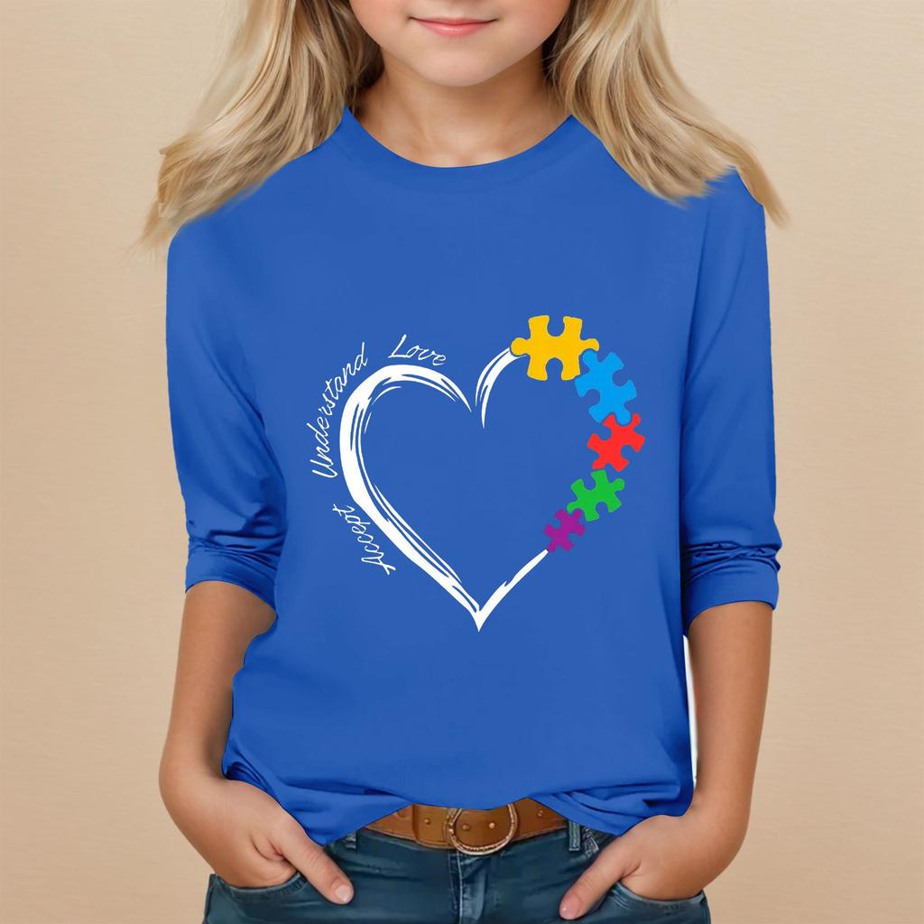 Kinder Siebenärmel Rundhals Oberteil Valentinstag Bedruckt Alltags Freizeit Oberteil