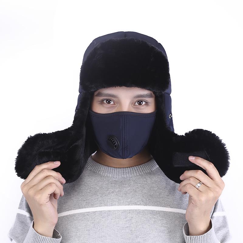 Cappello Caldo Antivento da Uomo Cappelli da Aviatore Caldi Invernali Cappello Termico da Trapper Russo Trooper Cappello da Neve da Sci Cappellino Acrilico Cappello Lei Feng