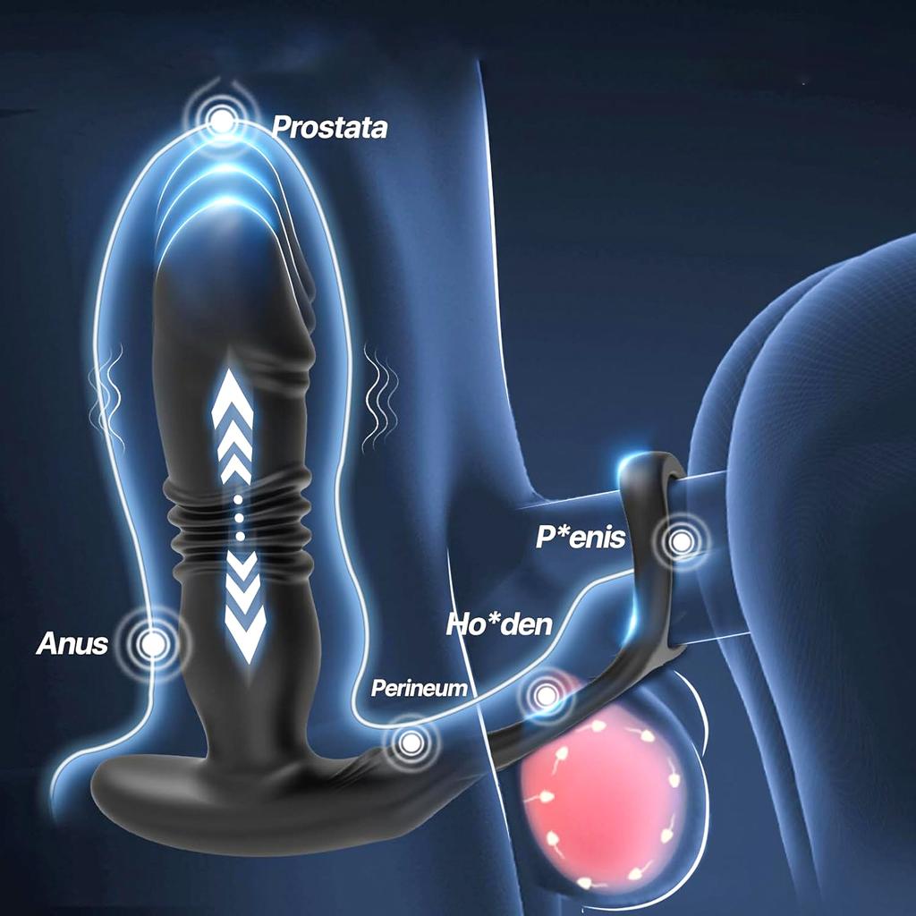 4 In 1 Retractable Prostate Massager 3 Inserts 10 Vibrating Modes Wireless Remote Control Silicone Anal Stimulator Fart Plug Adult Toys