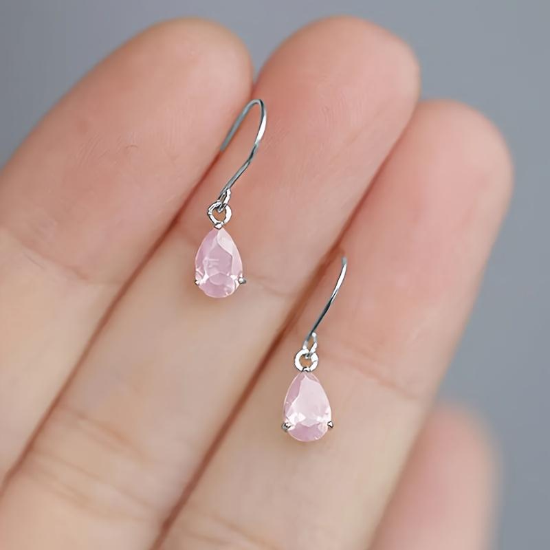 1pair Blue Water Drop Drop Drop Earrings Zirconium French Court Style Elegant Simple Luxury Classic Earrings Jewelry