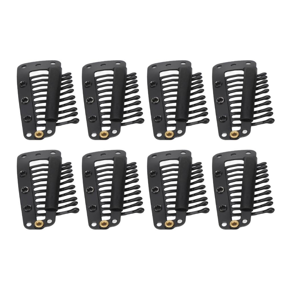 100pcs Hair Extension Clips Multipurpose 38mm 10 Teeth Wig Clips for Hair Extensions DIY Black