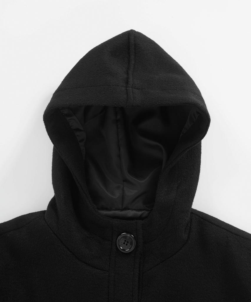 ASON Allo Hood Long Coat / Black