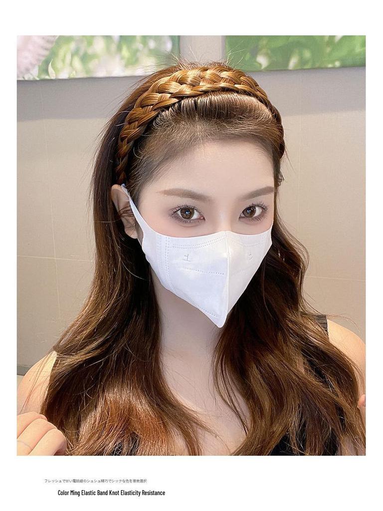 Five-Strand Braid Thick Wide Edge Handmade Fishtail Twist Headband for Women