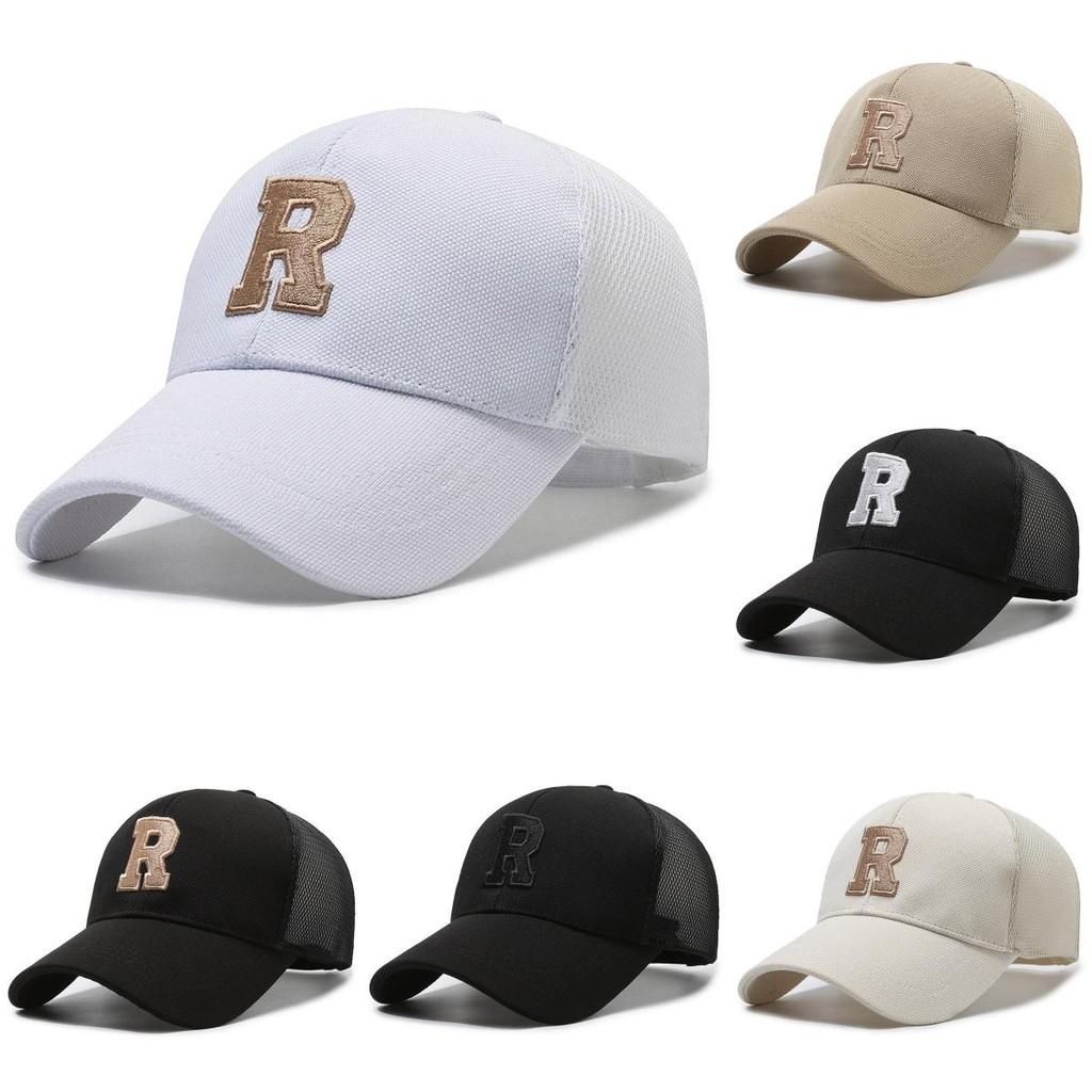 R Embroidery Letter Baseball Cap Adjustable Breathable Outdoors Protection Sun