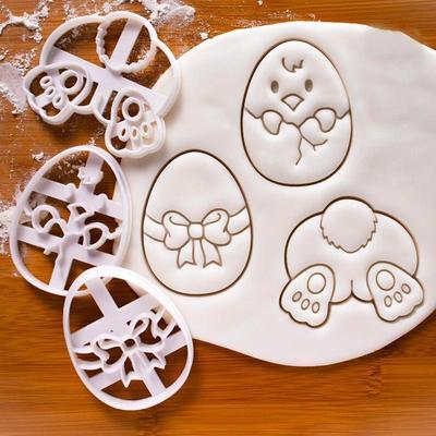 1 Stücke Cartoon Osterei Cookie Embosser Form Cute Bunny Küken Keks Stanzform Set Backen Kuchen Werkzeug YSL