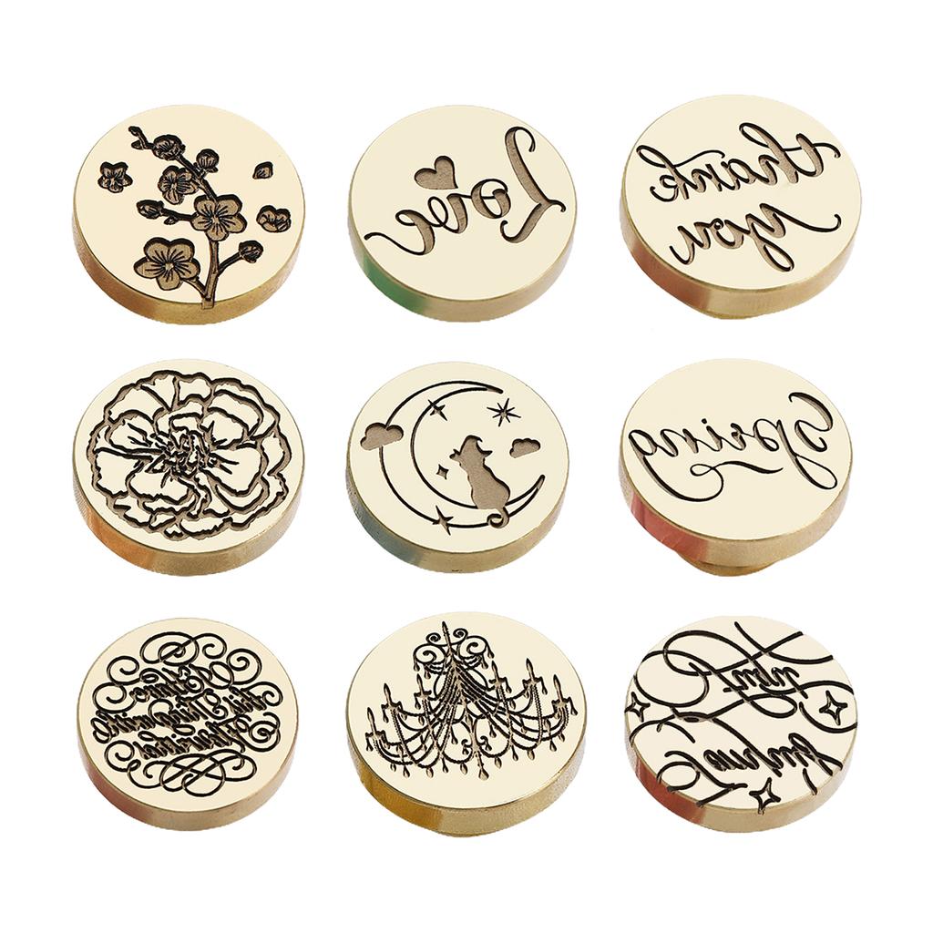 Emboss Sealing Wax Stamp Head Brass Sealing Stamp Wax Seal Stamp Head Replacement for Envelope Sealing, Greeting Cards