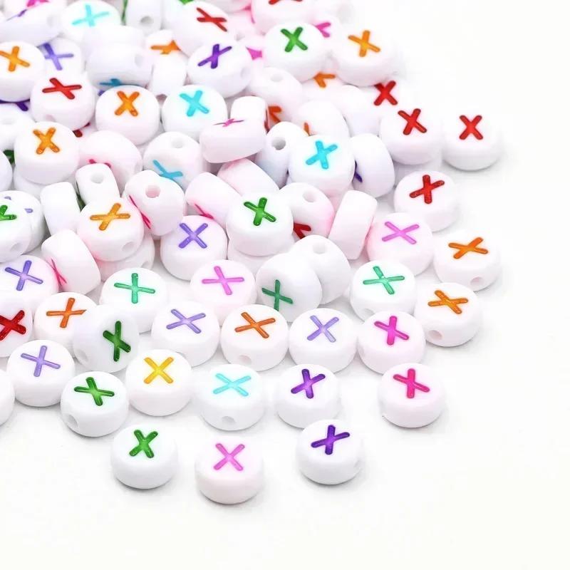 Acrylic A-Z 26 Letter Round Beads Colorful Alphabet Loose Spacer Beads For Jewelry Making Diy Bracelet Necklace Accessories