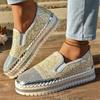 2024 New Sneakers Women Casual Shoes Fashion Rhinestone Crystal Platform Slip-on Women Flats Luxury Comfortable Women Sneakers