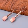 Opal Gemstone Hook New Electroformed Drop Sisters Gift Earrings Jewelry Copper V-70