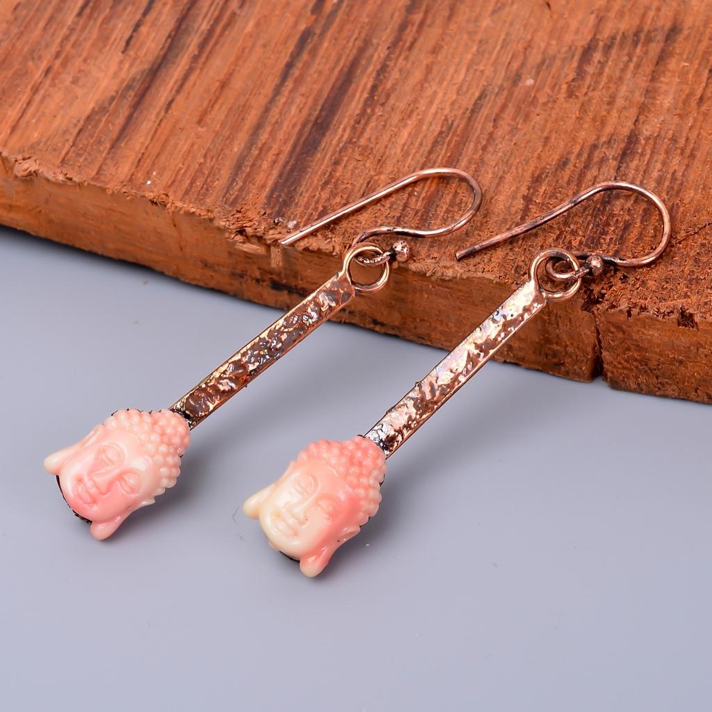 Opal Gemstone Hook New Electroformed Drop Sisters Gift Earrings Jewelry Copper V-70