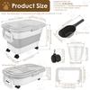 Collapsible Cat Dog Food Storage Container Large Capacity Moisture-proof Kitchen Grain Rice Storage Boxes with Removable Wheel