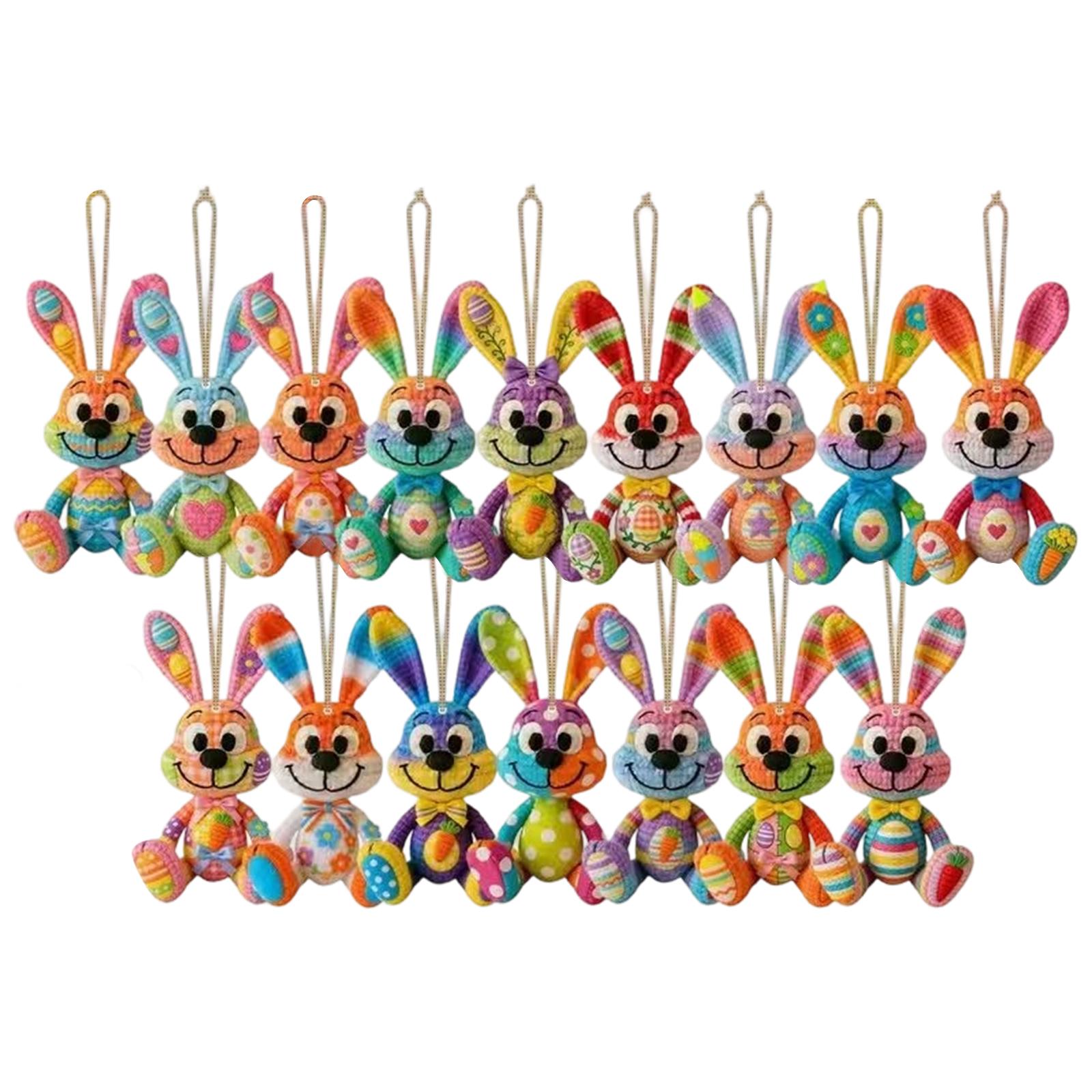 16 Pieces/set Of Wooden Colorful Decoration Pendant - Easter Decoration Pendant