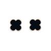 2024 Black Silver Needle Four-Leaf Clover Stud Earrings: Trendy Women's Ear Jewelry in High-End Niche Design.