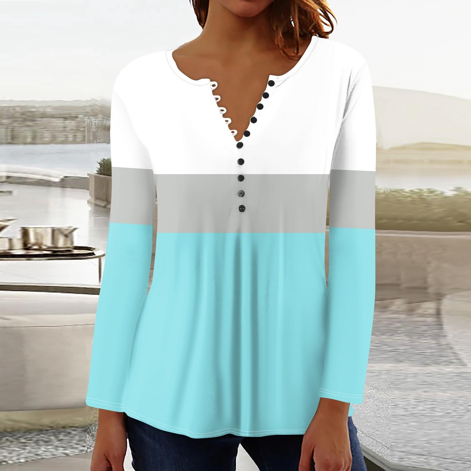 

Женский повседневный топ свободного покроя с длинным рукавом и пуговицами XL