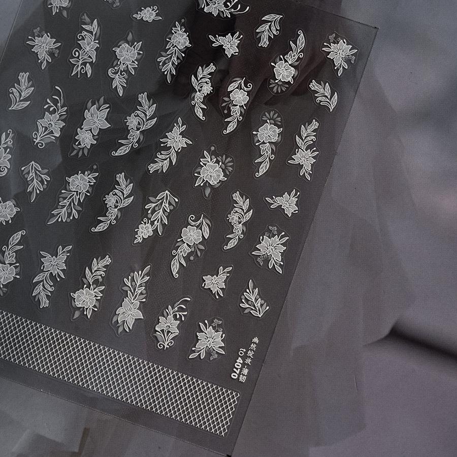 Thin Tough Lace Flower Nail Art Sticker DIY Making Creative Decorative Stickers