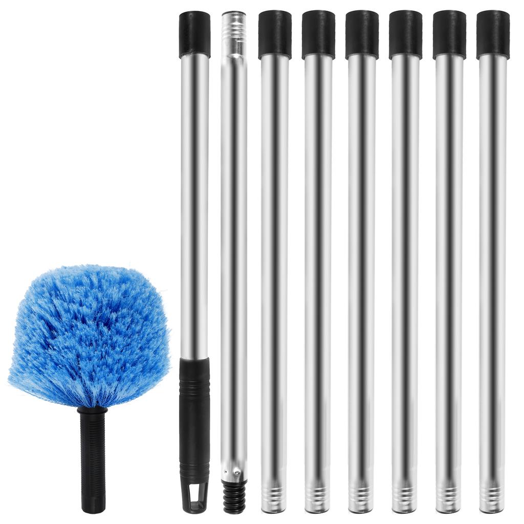 Cobweb Duster Extendable Fan Cleaner Duster with Extension Pole Multi-purpose Spider Web Brush Cleaning Kit Long Handle Spider