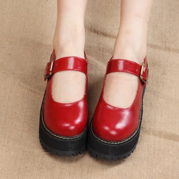 2021 Japanese High School Girl Shoses Women Flats Platform Jk Uniform Mary Jane Ankle Strap Student Ladies 34-43
