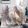 Eulen-Print Flanelldecke, Hohe Qualität, Bequem für alle Jahreszeiten, Heimdekoration, Wärme und Komfort, Perfekt für Weihnachtsgeschenke