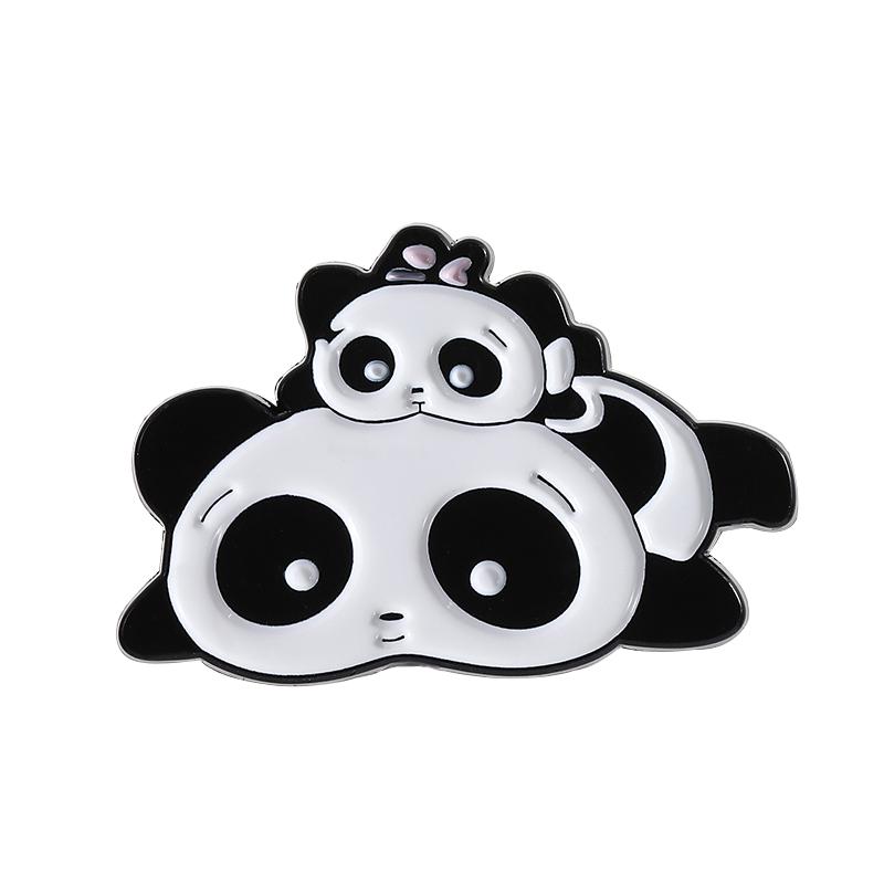 

Cute Chinese Panda Collection Enamel Pins Cartoon AnimalPanda Eat Bamboo Play Trojans Brooches Lapel Badge Jewelry Gift For Kids