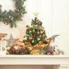 XmasExp 20in Mini Christmas Tree Artificial Small Christmas Tree with Lights,Star Treetop,Ornaments Balls,Bells and Pine Cones DIY Xmas Decorations