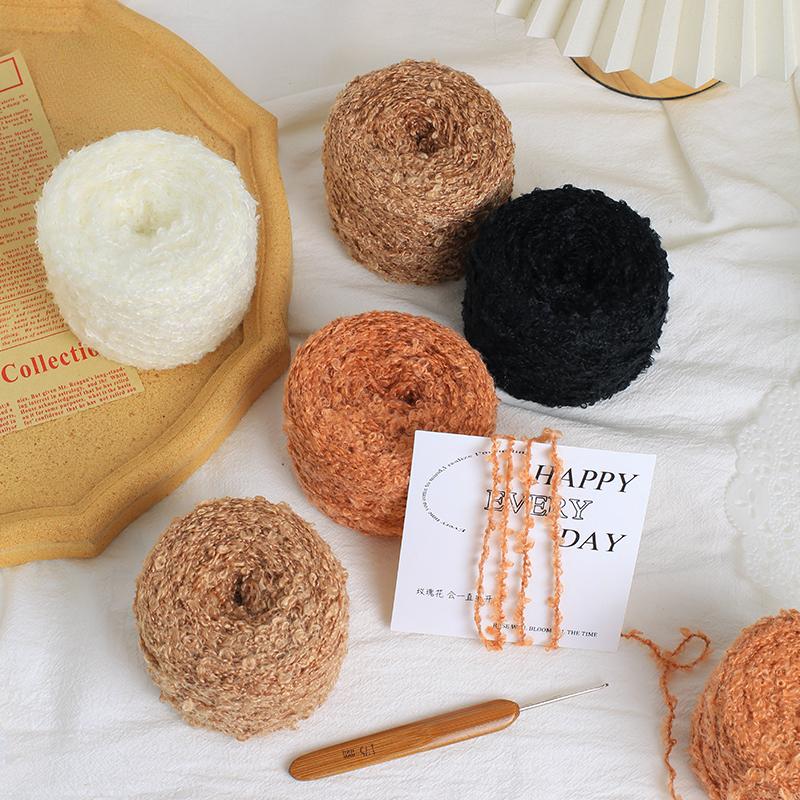 50g Featured Yarn Wool Loop Thread DIY Crochet Doll Hair Creative Braided Wool Ball Yarn Handcraft Hat Shoes Crochet Thread Yarn