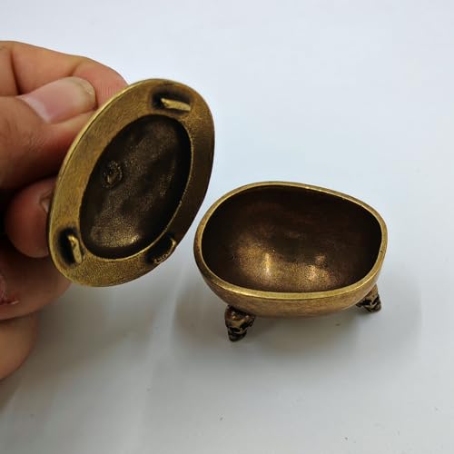 Antiker Räucherkessel, Breite 3,4 cm x Höhe 5,5 cm, verwendet im esoterischen Buddhismus, Buddhistisches Ritualobjekt, fünfzackiger Vajra, Vorderes Objekt, Tempel