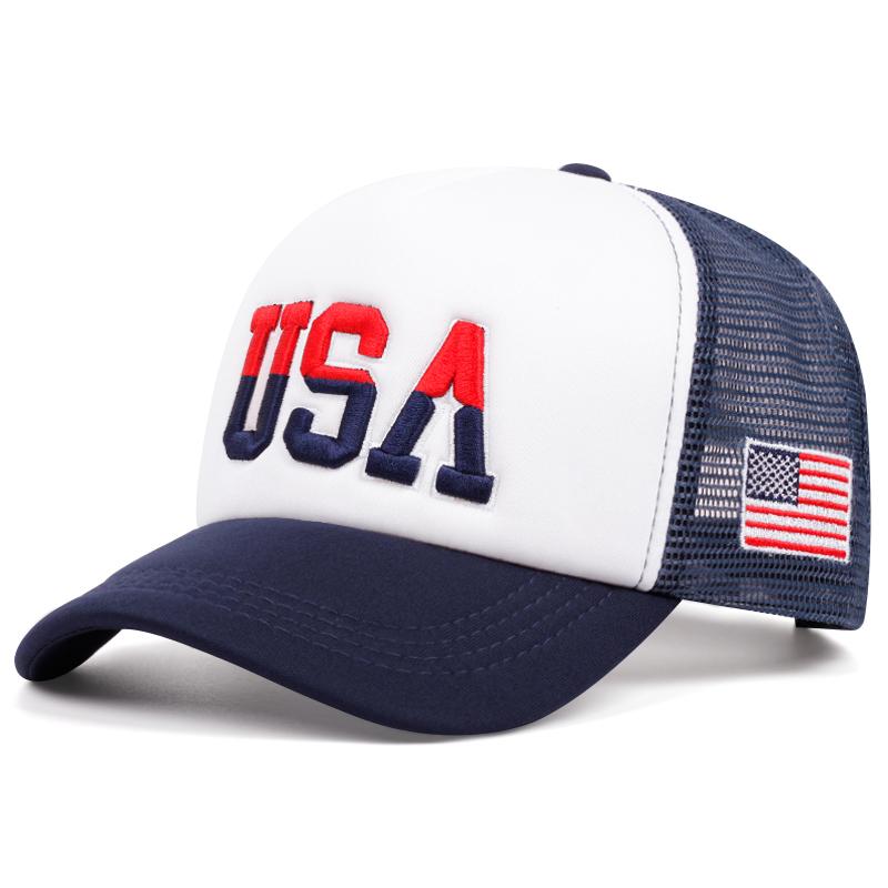 Fashion New Net Hat Usa Side American Flag Street Cycling Skateboarding Hat Street Dance Hip Hop Hat Sunshade Baseball Hat