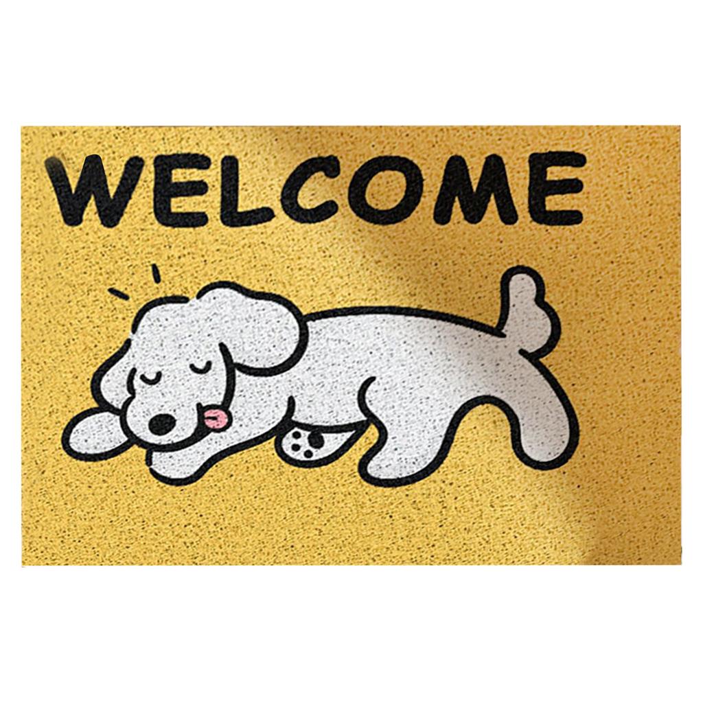 Door Mat Cute Cartoon Dog Pattern Anti Slip Mud Scraping Welcome Rug Front Door Rug Home Decoration