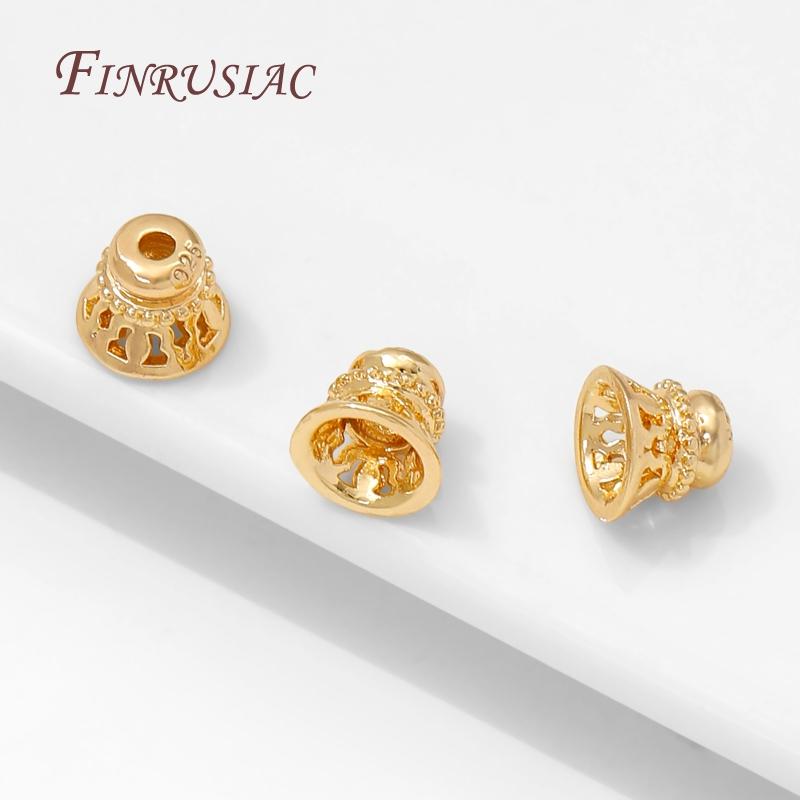 18K Gold Plated Bead Caps For Jewelry,Brass Caps End Caps For Beads,DIY Jewelry Accessories