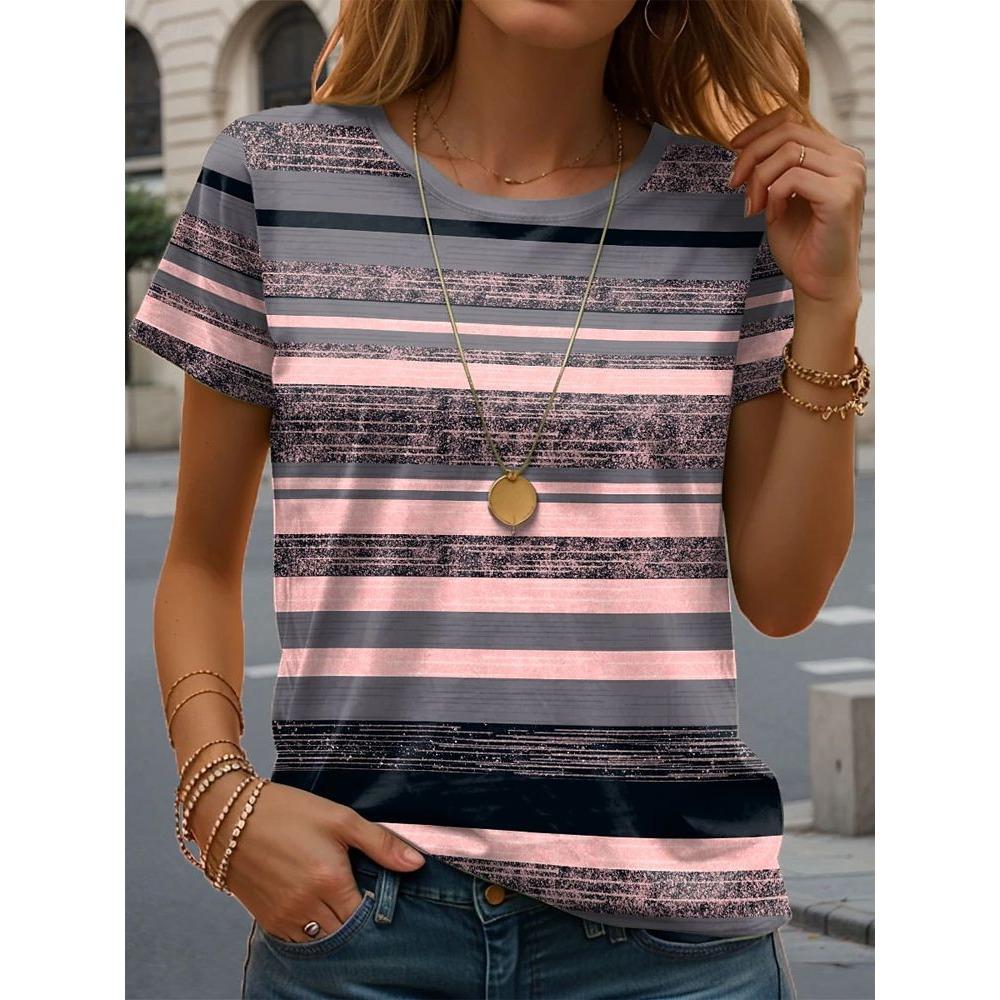 Women's T-shirt with V neck and short sleeves